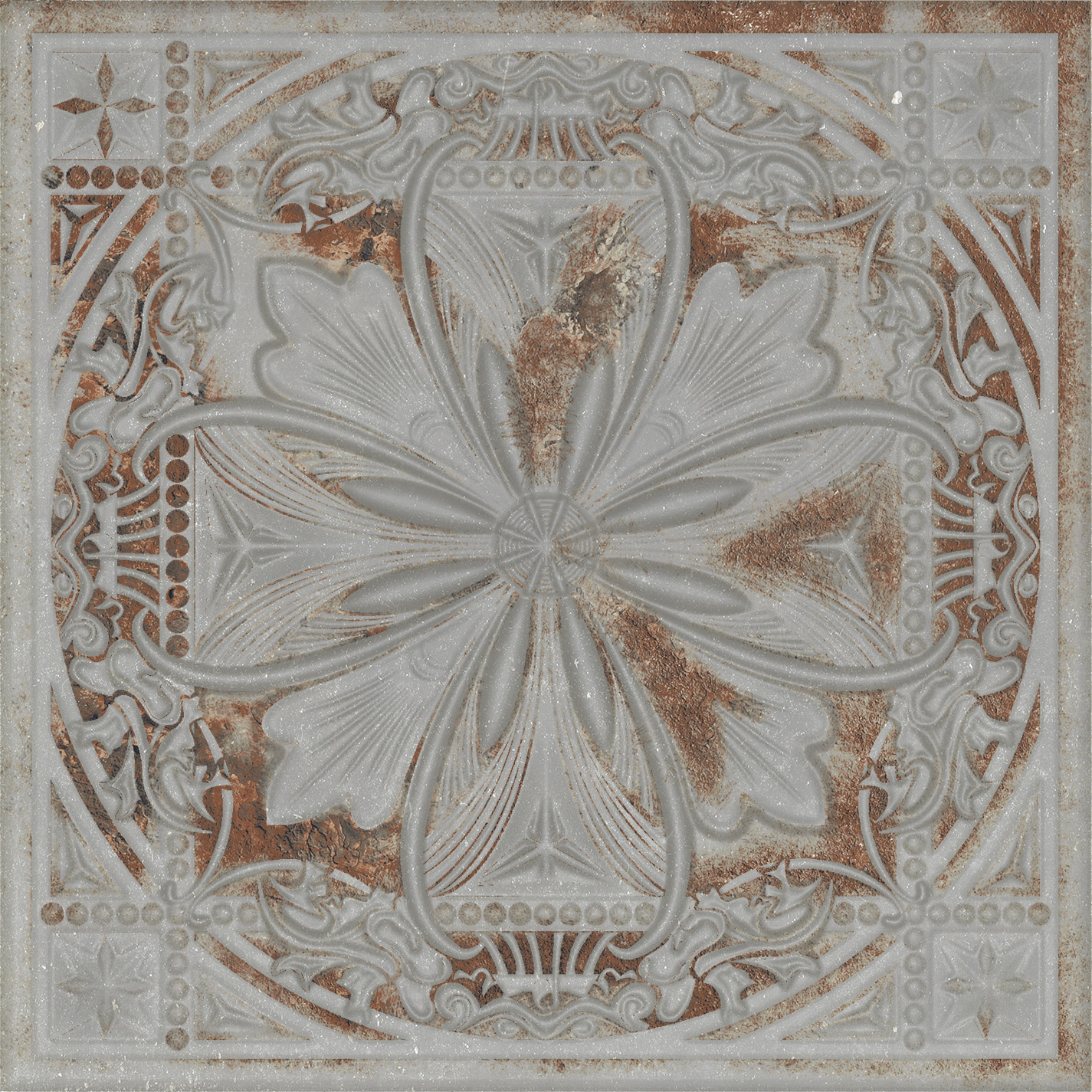 Wandfliese Antik-Optik Kachelofen-Fliese orientalisch Vintage grau Gatsby Charcoal Tin