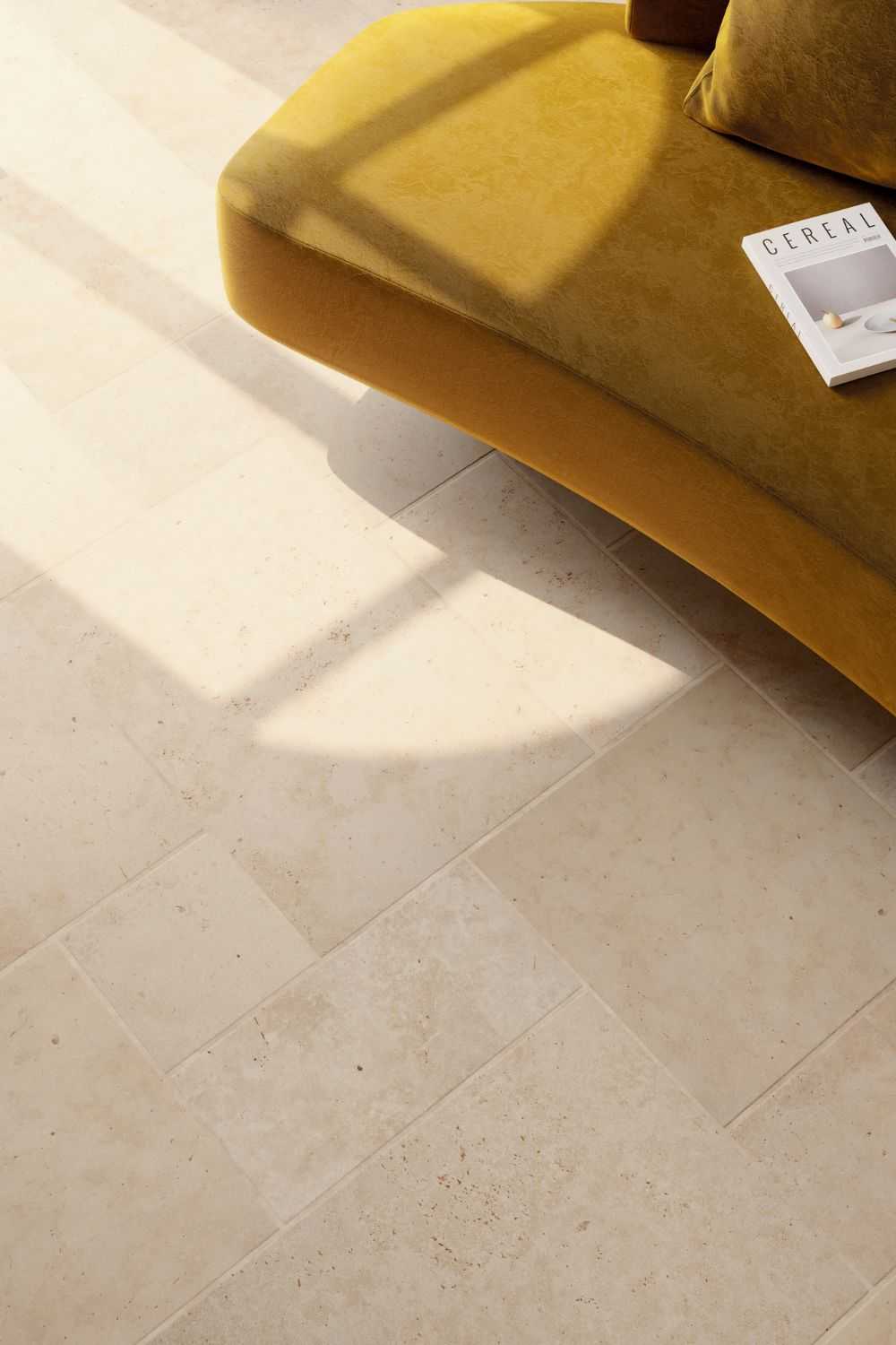 Fliese Römischer Verband Steinoptik Terracotta Multiformat-Modul "In Falda Marmo Primavera"