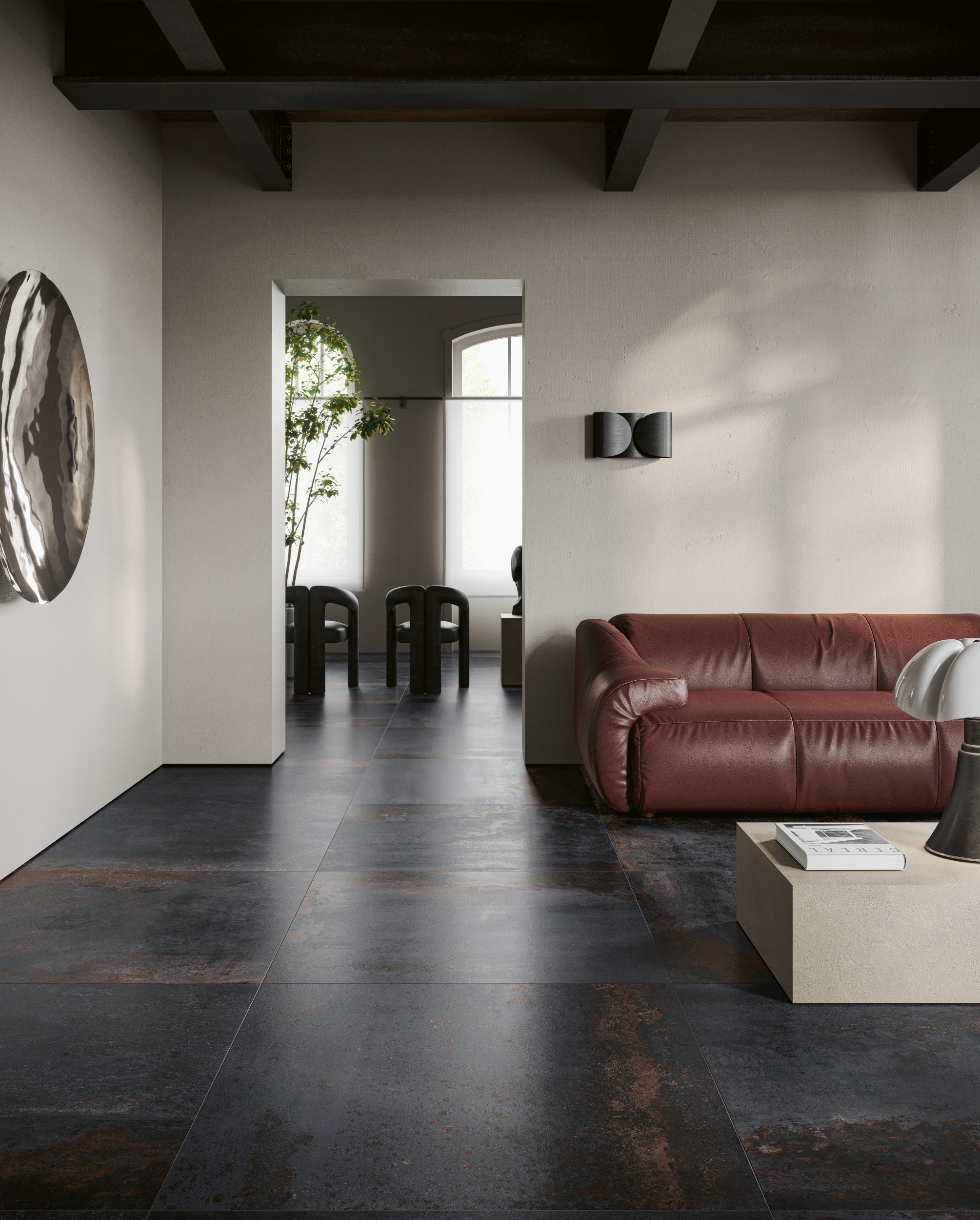 Fliese Metalloptik Serenissima Costruire Metallo Nero Bodenfliesen Wandfliesen dunkelgrau braun