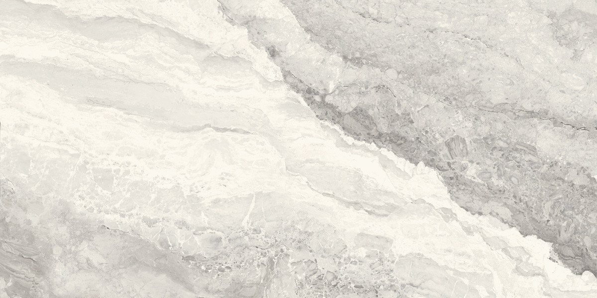Fliese Marmoroptik grau marmoriert 60x120 cm glänzend "Mystic Pearl poliert"
