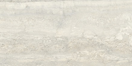 Fliese glamouröse Travertin-Steinoptik hellgrau glänzend 30x60 cm "Invictus Pearl Krystal" rektifiziert